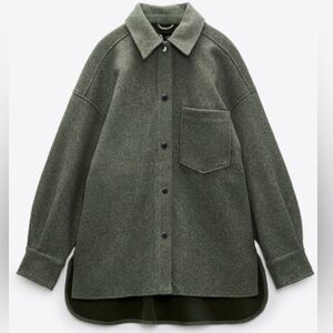 ZARA Buttoned Oversized Shacket Medium